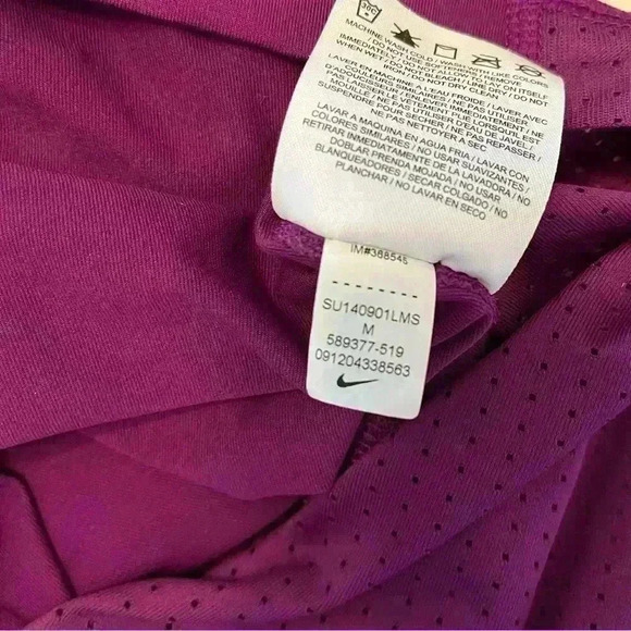 Nike Running Violet Mesh Back Short Sleeve Shirt Women's Size Medium - Picture 10 of 12